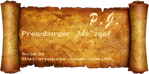 Pressburger József névjegykártya